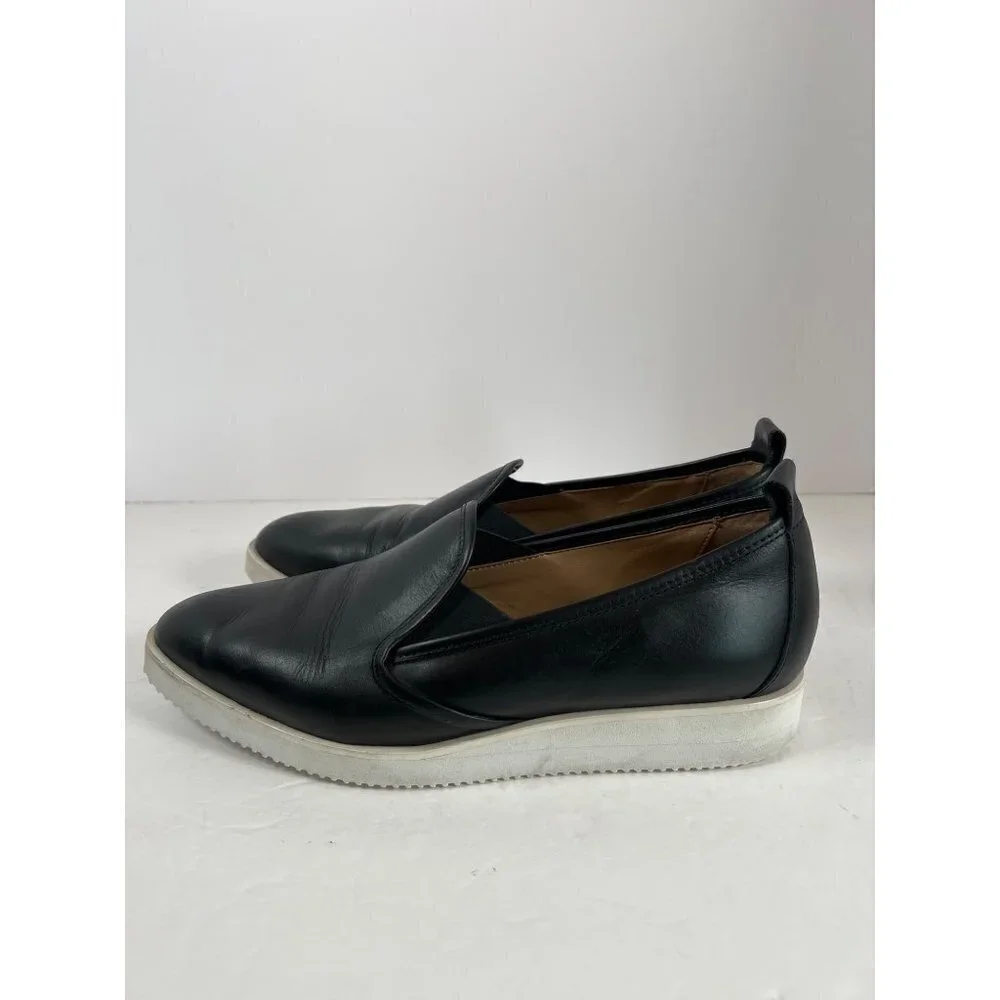 Everlane‎ Size 10.5 The Street Shoe Black Italian Leather Slip-On Shoes Flats